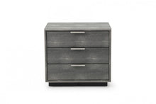Load image into Gallery viewer, Shagreen Three Drawer Nightstand - Gray