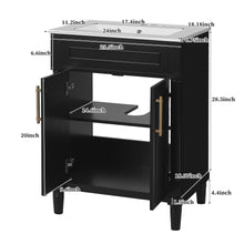 Load image into Gallery viewer, Bathroom Vanity With Integrated Sink, 2 Door Cabinet, Single Sink For Small To Medium Bathrooms