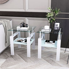 Load image into Gallery viewer, Modern Tempered Glass Tea Table, End Square Table For Living Room