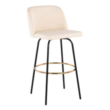 Load image into Gallery viewer, Toriano - Contemporary Fixed Height, Barstool With Swivel & Round Footrest (Set of 2)