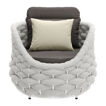 Load image into Gallery viewer, Olefin Barrel Chair And Toss Pillow - Gray And White