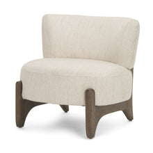 Load image into Gallery viewer, Upholstery And Solid Wood Slipper Chair - Cream / Dark Brown