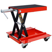 Load image into Gallery viewer, Heavy Duty Motorcycle Lift Jack With Dolly Tray And Wide Deck - Red