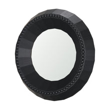Load image into Gallery viewer, 30" Solid Faceted And Beaded Round Framed Accent Mirror - Black