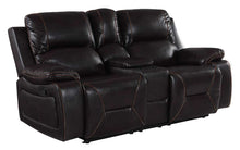 Load image into Gallery viewer, Love Seat Faux Leather Manual Reclining With Storage - Brown
