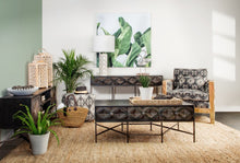 Load image into Gallery viewer, Cotton And Brown Cube Ottoman - Gray