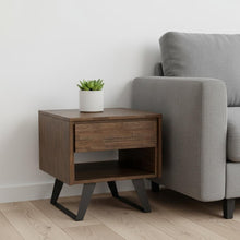 Load image into Gallery viewer, 22" Metal Square End Table - Brown