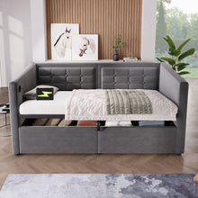 Load image into Gallery viewer, Upholstered Hydraulic Storage Daybed With USB & Type C Charging