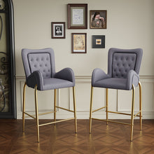 Load image into Gallery viewer, Fabric Counter Height Bar Stools (Set of 2)