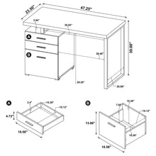 Load image into Gallery viewer, 3 Drawer Reversible Office Desk