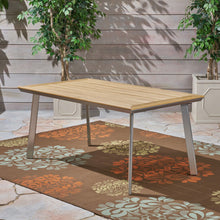 Load image into Gallery viewer, Outdoor Dining Table With Eucalyptus Wood Topped - Silver