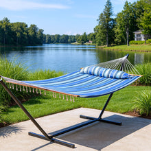Load image into Gallery viewer, Striped Double Hammock - Light Blue / Dark Blue