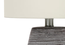 Load image into Gallery viewer, Ceramic Round Table Lamp With Ivory Drum Shade - Gray
