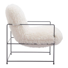 Load image into Gallery viewer, 30" Sherpa And Upholstered Arm Chair - White / Black
