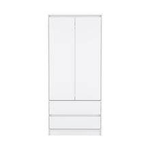 Load image into Gallery viewer, 71" Transitional Wood Two Door Two Drawer Combo Dresser - White
