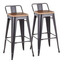 Load image into Gallery viewer, Oregon - Industrial Low Back Barstool (Set of 2) - Black