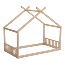 Load image into Gallery viewer, Montessori Style House Bed For Kids, Floor Bed Frame With Headboard And Footboard