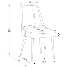Load image into Gallery viewer, Padded Side Chair Of 2) With Upholstered Seat And Polished - Gray