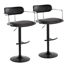 Load image into Gallery viewer, Demi - Contemporary Adjustable Height Barstool With Swivel With Rounded T Footrest (Set of 2)