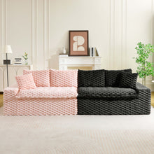 Load image into Gallery viewer, Multifunctional Sofa Pink Black, Fits 4 People