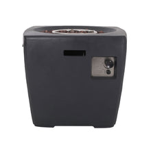 Load image into Gallery viewer, Outdoor Lightweight Concrete Square Fire Pit 40, 000 Btu With Built In Tank Storage - Dark Gray