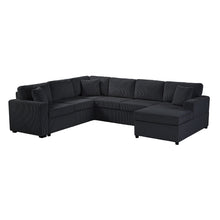 Load image into Gallery viewer, Oversized Sectional U-Shaped Sofa With Chaise Lounge And Three Soft Throw Pillows