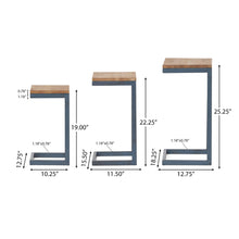 Load image into Gallery viewer, Kacha - Modern Industrial Firwood Nesting Tables (Set of 3) With Iron Frame - Antique Brown / Black