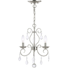 Load image into Gallery viewer, 17'' Three-Light Dimmable Chandelier With Shades - Nickel / Pearl Silver
