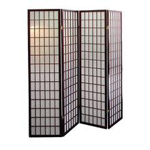 Load image into Gallery viewer, Folding Four Panel Screen Room Divider (469140) - Brown