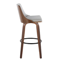 Load image into Gallery viewer, Gianna - Mid-Century Modern Fixed Height Barstool & Swivel With Round Footrest (Set of 2) - Walnut / Light Gray