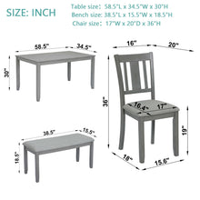 Load image into Gallery viewer, Kitchen Dining Set, Rectangular Dining Table With Upholstered Chairs
