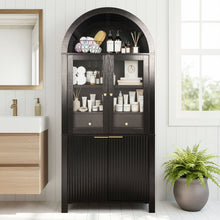Load image into Gallery viewer, Fluted Tall Arched Pantry Cabinet With Adjustable Shelves