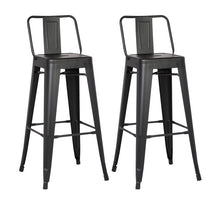 Load image into Gallery viewer, Iron Low Back Bar Height Bar Chairs (Set of 2) - Black