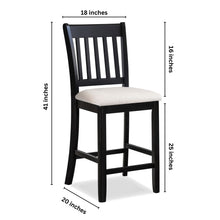Load image into Gallery viewer, Transitional Rubberwood Dining Room Chairs (Set of 2) With Slatted Back - Black