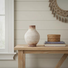 Load image into Gallery viewer, Round Table Vase (568845) - Ivory / Brown