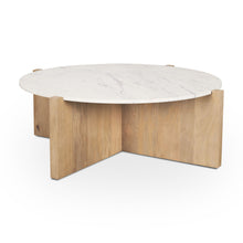 Load image into Gallery viewer, Marble Round Coffee Table - White / Brown