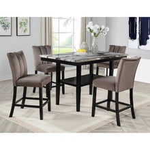 Load image into Gallery viewer, 5 Piece Counter Dining Set With Table, Chairs - Black / Brown