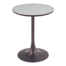 Load image into Gallery viewer, 24" Wood And Steel Pedestal Base Round Top Dining Table - Bronze / Gray