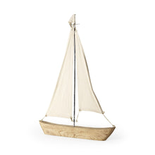 Load image into Gallery viewer, Fabric Sailboat Tabletop Sculpture - Brown
