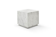 Load image into Gallery viewer, Marble Square Block End Table - White