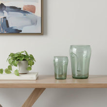 Load image into Gallery viewer, Modern Abstract Faces Table Vases (Set of 2) - Light Green