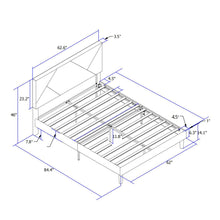 Load image into Gallery viewer, Upholstered Platform Bed Frame With Headboard, Wood Slat Support