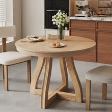 Load image into Gallery viewer, Round Extendable Dining Tabl, Middle Leaf, Curved Legs