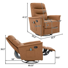 Load image into Gallery viewer, Manual Recliner Chair With 8 Point Massage And Swivel Function