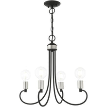 Load image into Gallery viewer, 20" Four Light Dimmable Chandelier With Shades - Black