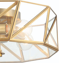 Load image into Gallery viewer, Unique Statement Four Light Metal Dimmable Flush Chandelier With Shades - Brass