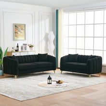 Load image into Gallery viewer, Oversized Sofa, 3 And 2 Seater Deep Tufted Couch - Black
