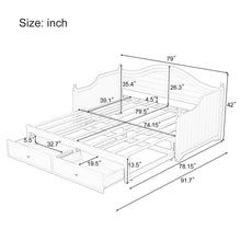 Load image into Gallery viewer, Daybed With 2 Storage Drawers, Sofa Bed With Handrail For Living Room Bedroom