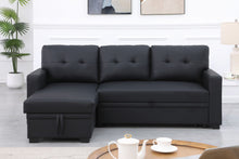 Load image into Gallery viewer, Upholstered Pull Out Sectional Sofa With Chaise