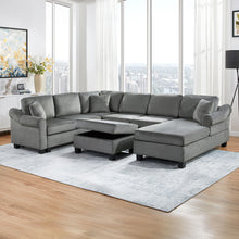 Load image into Gallery viewer, Contemporary U - Shaped Sectional Sofa With Movable Storage Ottoman